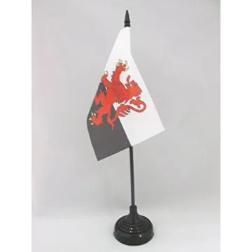 DRAPEAU DE TABLE POITOU-CHARENTES ALTERNATIF 15x10cm - PETIT DRAPEAUX DE BUREAU PROVINCE DU POITOU - FRANCE 10 x 15 cm