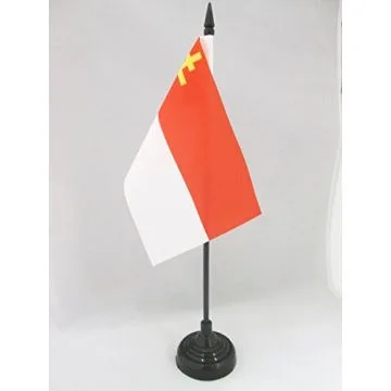 DRAPEAU DE TABLE RÉPUBLIQUE D\'ALSACE LORRAINE 15x10cm - PETIT DRAPEAUX DE BUREAU 1ÈRE GUERRE MONDIALE 1918 10 x 15 cm