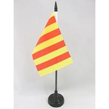DRAPEAU DE TABLE COMTÉ DE FOIX 15x10cm - PETIT DRAPEAUX DE BUREAU PROVINCE FRANCE - ARIÈGE 10 x 15 cm