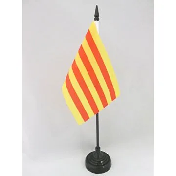 DRAPEAU DE TABLE PROVINCE DU ROUSSILLON 15x10cm - PETIT DRAPEAUX DE BUREAU ROUSSILLONAIS - FRANCE 10 x 15 cm