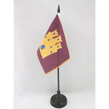 DRAPEAU DE TABLE CASTILLE INDÉPENDENTISTE 15x10cm - PETIT DRAPEAUX DE BUREAU RÉGIONALISTE CASTILLAN - CASTILLA 10 x 15 cm