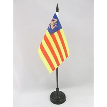 DRAPEAU DE TABLE SICILE INDÉPENDENTISTE 15x10cm - PETIT DRAPEAUX DE BUREAU RÉGIONALISTE SICILIEN - SICILIA 10 x 15 cm