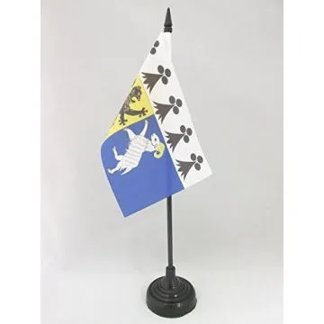 DRAPEAU DE TABLE FINISTÈRE 15x10cm - PETIT DRAPEAUX DE BUREAU DÉPARTEMENT FRANÇAIS - BRETAGNE 10 x 15 cm