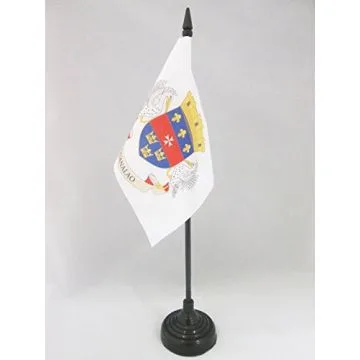 DRAPEAU DE TABLE SAINT-BARTHÉLEMY 15x10cm - PETIT DRAPEAUX DE BUREAU DE SAINT BARTHÉLÉMY - FRANCE 10 x 15 cm