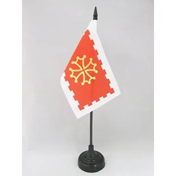 DRAPEAU DE TABLE AUDE 15x10cm - PETIT DRAPEAUX DE BUREAU DÉPARTEMENT FRANÇAIS - LANGUEDOC-ROUSSILLON 10 x 15 cm