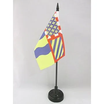 DRAPEAU DE TABLE SAÔNE-ET-LOIRE 15x10cm - PETIT DRAPEAUX DE BUREAU DÉPARTEMENT FRANÇAIS - BOURGOGNE 10 x 15 cm