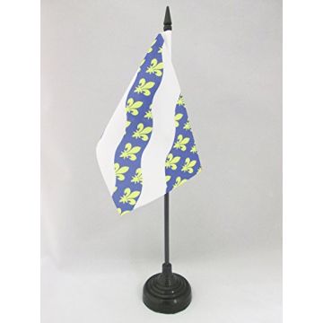 DRAPEAU DE TABLE YVELINES 15x10cm - PETIT DRAPEAUX DE BUREAU DÉPARTEMENT FRANÇAIS - ÎLE-DE-FRANCE 10 x 15 cm