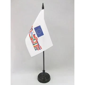 DRAPEAU DE TABLE UNION EUROPÉENNE 28 PAYS 15x10cm - PETIT DRAPEAUX DE BUREAU PAYS D\'EUROPE - UE 10 x 15 cm