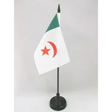 DRAPEAU DE TABLE ALGÉRIE NATIONALISTE 1960 15x10cm - PETIT DRAPEAUX DE BUREAU ALGÉRIEN INDÉPENDENTISTE 10 x 15 cm