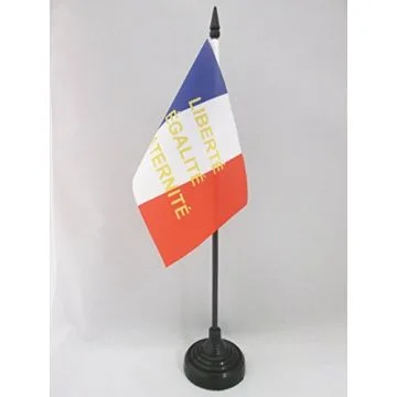 DRAPEAU DE TABLE FRANCE LIBERTÉ EGALITÉ FRATERNITÉ 15x10cm - PETIT DRAPEAUX DE BUREAU FRANÇAIS - L.E.F. 10 x 15 cm