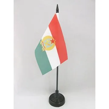 DRAPEAU DE TABLE RÉPUBLIQUE POPULAIRE DE HONGRIE (1949-1956) 15x10cm - PETIT DRAPEAUX DE BUREAU HONGROIS COMMUNISTE - RAKOSI 10 x 15 cm
