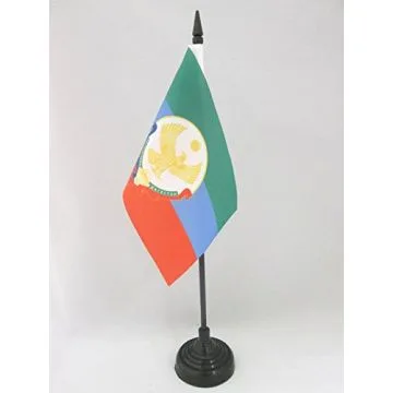 DRAPEAU DE TABLE RÉPUBLIQUE DU DAGUESTAN AVEC ARMES 15x10cm - PETIT DRAPEAUX DE BUREAU DAGHESTAN - DAGESTAN - RUSSIE 10 x 15 cm