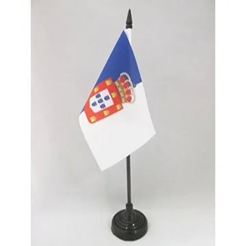 DRAPEAU DE TABLE ROYAUME DE PORTUGAL 1139-1910 15x10cm - PETIT DRAPEAUX DE BUREAU ROYAL PORTUGAIS 10 x 15 cm