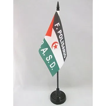 DRAPEAU DE TABLE FRENTE POLISARIO SAHARA OCCIDENTAL 15x10cm - PETIT DRAPEAUX DE BUREAU RASD SAHRAOUI 10 x 15 cm