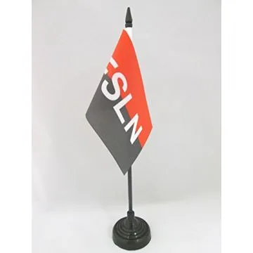 DRAPEAU DE TABLE NICARAGUA FSLN 15x10cm - PETIT DRAPEAUX DE BUREAU FRONT SANDINISTE DE LIBÉRATION NATIONALE 10 x 15 cm