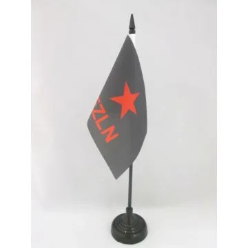 DRAPEAU DE TABLE MEXIQUE EZLN 15x10cm - PETIT DRAPEAUX DE BUREAU ARMÉE ZAPATISTE DE LIBÉRATION NATIONALE 10 x 15 cm