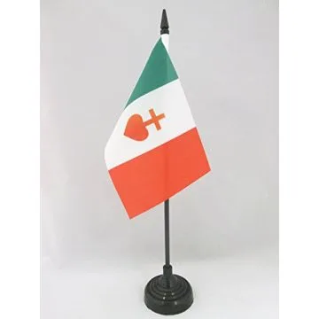 DRAPEAU DE TABLE ITALIE SACRÉ C?UR DE JÉSUS 15x10cm - PETIT DRAPEAUX DE BUREAU ITALIEN CATHOLIQUE 10 x 15 cm