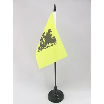 DRAPEAU DE TABLE FLANDRE COMBAT FLAMAND 15x10cm - PETIT DRAPEAUX DE BUREAU MOUVEMENT FLAMAND 10 x 15 cm