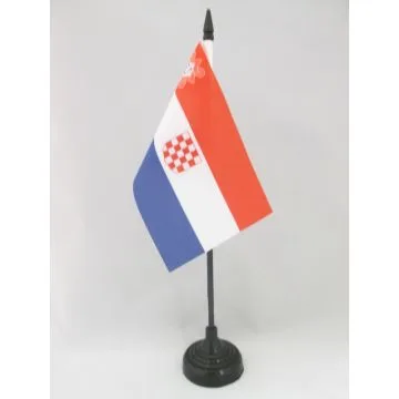 DRAPEAU DE TABLE ÉTAT INDÉPENDANT DE CROATIE 1941-1945 15x10cm - PETIT DRAPEAUX DE BUREAU CROATE OUSTACHIS 10 x 15 cm