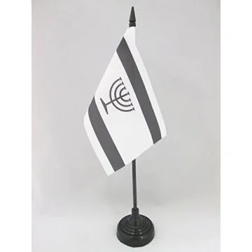 DRAPEAU DE TABLE YIDDISH 15x10cm - PETIT DRAPEAUX DE BUREAU JUIF YIDISH 10 x 15 cm