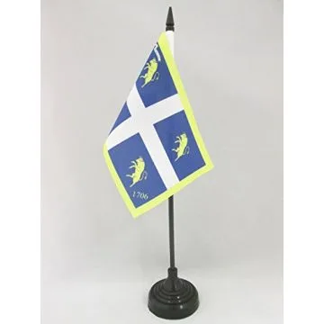 DRAPEAU DE TABLE VILLE DE TURIN 15x10cm - PETIT DRAPEAUX DE BUREAU TURINOIS - TORINO 10 x 15 cm