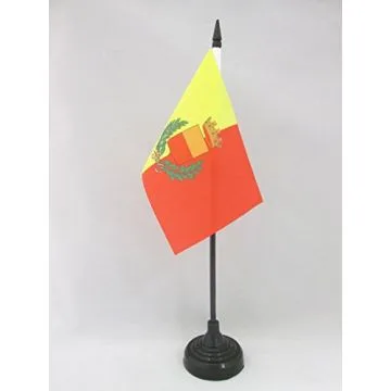 DRAPEAU DE TABLE VILLE DE NAPLES AVEC ARMES 15x10cm - PETIT DRAPEAUX DE BUREAU NAPOLITAIN - NAPOLI 10 x 15 cm