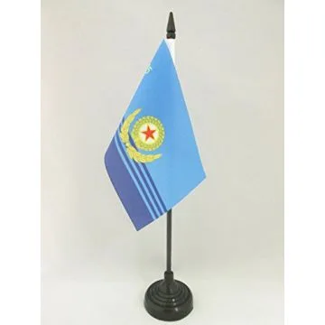DRAPEAU DE TABLE FORCE AÉRIENNE POPULAIRE DE CORÉE DU NORD 15x10cm - PETIT DRAPEAUX DE BUREAU ARMÉE NORD CORÉENNE 10 x 15 cm