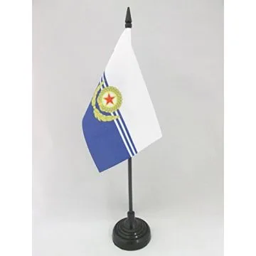 DRAPEAU DE TABLE MARINE POPULAIRE DE CORÉE DU NORD 15x10cm - PETIT DRAPEAUX DE BUREAU ARMÉE NORD CORÉENNE 10 x 15 cm