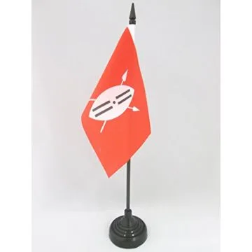 DRAPEAU DE TABLE GUERRIERS MAASAÏ 15x10cm - PETIT DRAPEAUX DE BUREAU KENYA - TANZANIE 10 x 15 cm