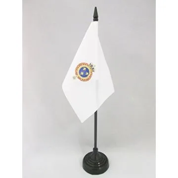 DRAPEAU DE TABLE ROYAUME DE FRANCE RESTAURATION BOURBONIENNE 15x10cm - PETIT DRAPEAUX DE BUREAU MONARCHIE FRANÇAISE 1814-1830 10 x 15 cm