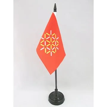 DRAPEAU DE TABLE LANGUEDOC-ROUSSILLON NOUVEAU 15x10cm - PETIT DRAPEAUX DE BUREAU LANGUEDOCIEN - FRANCE 10 x 15 cm