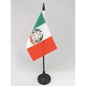 DRAPEAU DE TABLE PAVILLON D\'ÉTAT D\'ITALIE 15x10cm - PETIT DRAPEAUX DE BUREAU ITALIEN 10 x 15 cm