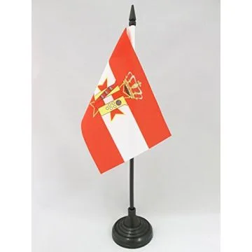 DRAPEAU DE TABLE GRAND-DUCHÉ DE TOSCANE 1569-1859 15x10cm - PETIT DRAPEAUX DE BUREAU ITALIEN ANCIEN - ITALIE 10 x 15 cm