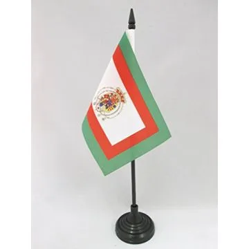 DRAPEAU DE TABLE ROYAUME DES DEUX-SICILES 1848?1860 15x10cm - PETIT DRAPEAUX DE BUREAU ITALIEN ANCIEN - ITALIE 10 x 15 cm