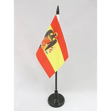 DRAPEAU DE TABLE ESPAGNE FRANQUISTE 1945-1977 15x10cm - PETIT DRAPEAUX DE BUREAU ESPAGNOL DE FRANCO 10 x 15 cm