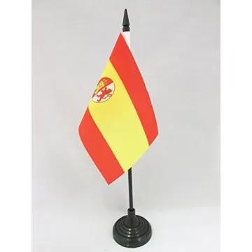DRAPEAU DE TABLE ESPAGNE PREMIÈRE RÉPUBLIQUE 1873-1874 15x10cm - PETIT DRAPEAUX DE BUREAU ESPAGNOL REPUBLICAIN 10 x 15 cm