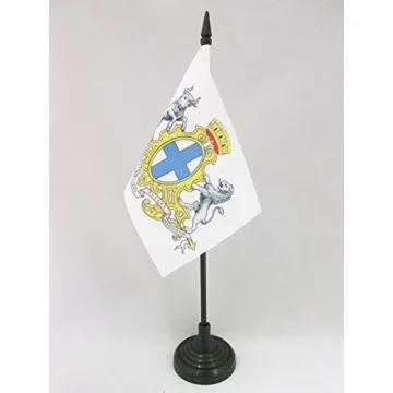 DRAPEAU DE TABLE ARMOIRIES DE MARSEILLE 15x10cm - PETIT DRAPEAUX DE BUREAU MARSEILLAIS - VILLE DE MARSEILLE 10 x 15 cm