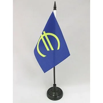 DRAPEAU DE TABLE EURO 15x10cm - PETIT DRAPEAUX DE BUREAU DE LA MONNAIE UNIQUE - EUROPE 10 x 15 cm