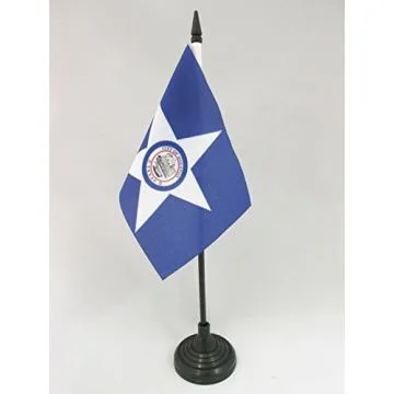 DRAPEAU DE TABLE HOUSTON 15x10cm - PETIT DRAPEAUX DE BUREAU VILLE DE HOUSTON - TEXAS 10 x 15 cm