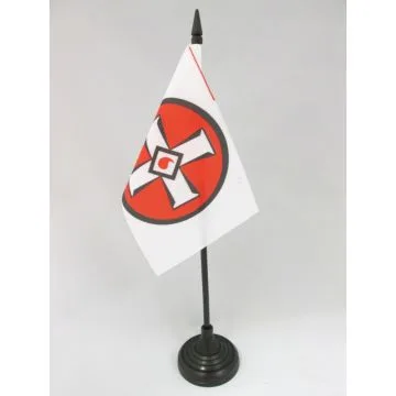 DRAPEAU DE TABLE CROIX KU KLUX KLAN 15x10cm - PETIT DRAPEAUX DE BUREAU DU KKK 10 x 15 cm