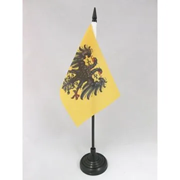 DRAPEAU DE TABLE SAINT-EMPIRE ROMAIN GERMANIQUE 962-1806 15x10cm - PETIT DRAPEAUX DE BUREAU NATION TEUTONIQUE 10 x 15 cm