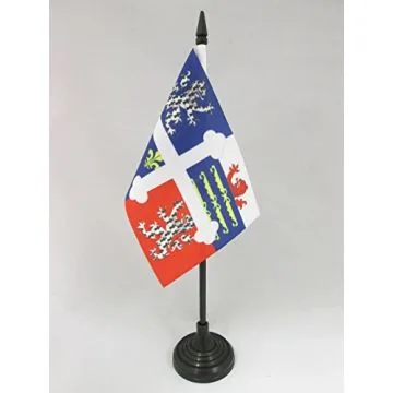DRAPEAU DE TABLE AIN 15x10cm - PETIT DRAPEAUX DE BUREAU DÉPARTEMENT DE L\'AIN 10 x 15 cm