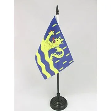 DRAPEAU DE TABLE DOUBS 15x10cm - PETIT DRAPEAUX DE BUREAU DÉPARTEMENT DOUBISTE 10 x 15 cm