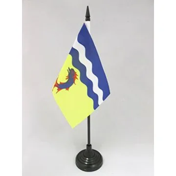 DRAPEAU DE TABLE ISÈRE 15x10cm - PETIT DRAPEAUX DE BUREAU DÉPARTEMENT ISÉROIS 10 x 15 cm