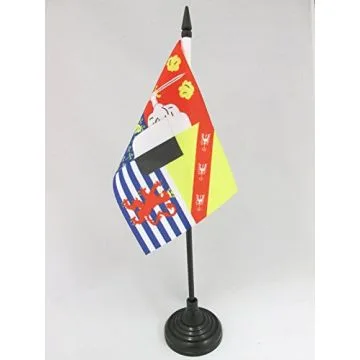 DRAPEAU DE TABLE MOSELLE 15x10cm - PETIT DRAPEAUX DE BUREAU DÉPARTEMENT MOSSELAN 10 x 15 cm
