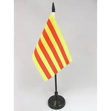 DRAPEAU DE TABLE PYRÉNÉES ORIENTALES 15x10cm - PETIT DRAPEAUX DE BUREAU DÉPARTEMENT PYRÉNÉEN 10 x 15 cm