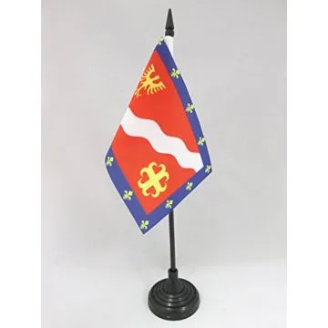 DRAPEAU DE TABLE VAL D\'OISE 15x10cm - PETIT DRAPEAUX DE BUREAU DÉPARTEMENT VAL-D\'OISIEN 10 x 15 cm