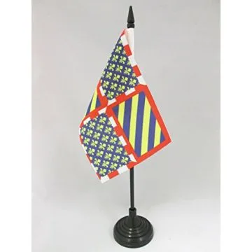 DRAPEAU DE TABLE PROVINCE DE BOURGOGNE 15x10cm - PETIT DRAPEAUX DE BUREAU BOURGUIGNON 10 x 15 cm