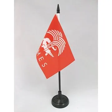 DRAPEAU DE TABLE NÎMES 15x10cm - PETIT DRAPEAUX DE BUREAU CROCODILE NÎMOIS 10 x 15 cm