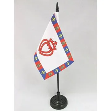 DRAPEAU DE TABLE ARMOIRIES DE LA VENDÉE 15x10cm - PETIT DRAPEAUX DE BUREAU VENDÉEN CATHOLIQUE 10 x 15 cm